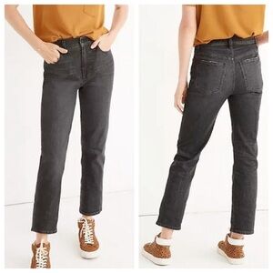 Madewell The Perfect Vintage Crop Jean in Sumner Wash Black/Gray High Waist